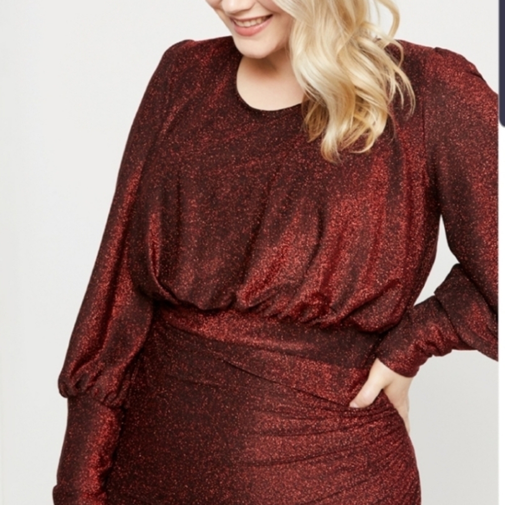 Eloquii Red Long Sleeve Dress